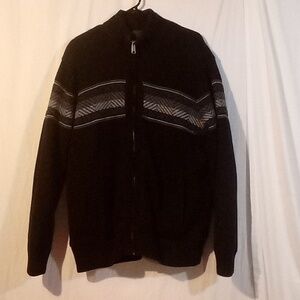 Warm knitted black sweater jacket size L